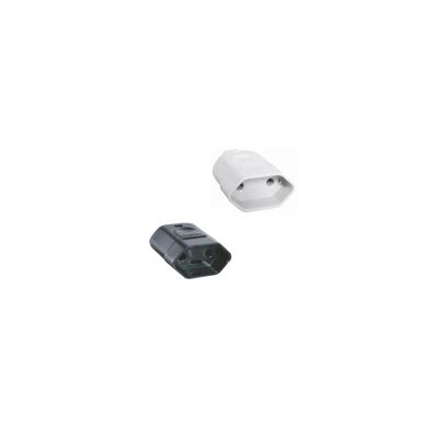 Plug Fêmea 2P 10A Tramontina Liz Flex Preto/Branco - Qualidade ABNT