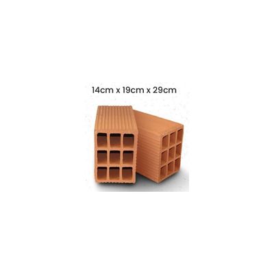 Tijolo Imperial 9 Furos 14x19x29cm para Alvenaria - Carga 1,5 Mil Tijolo Imperial 9 Furos 14x19x29cm para Alvenaria - Carga 1,5 Mil