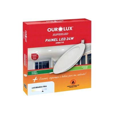 Luminária Ourolux Embutir 24w Branco-frio Redondo 290mm Luminária Ourolux Embutir 24w Branco-frio Redondo 290mm