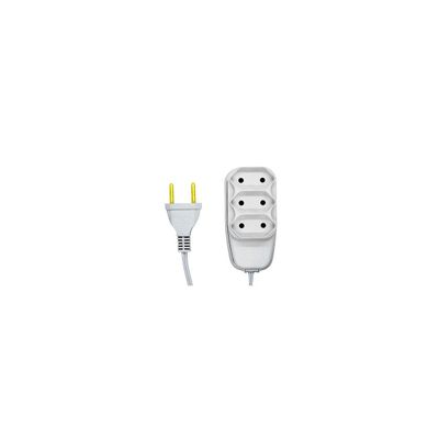 Extensão Elétrica Paralela ILUMI 250V 10A Branca 3 Tomadas 4,5m
