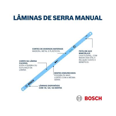 Serra Manual Bosch 24D - 24 Dentes para Cortes Precisos