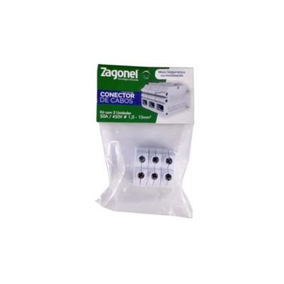 Conector De Cabos E Fios Triplo - Zagonel Conector De Cabos E Fios Triplo - Zagonel