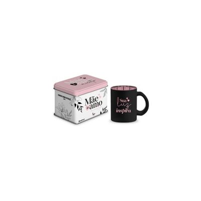 Caneca de Vidro Diamond Metallic Reforçada Estampa 'Mãe, sua luz inspira'