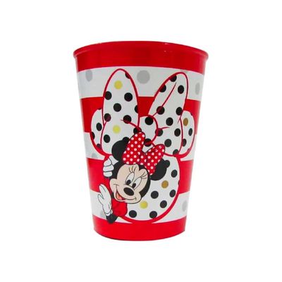 Copo Minnie de plástico Plasútil 320ml cor vermelho/branco Copo Minnie de plástico Plasútil 320ml cor vermelho/branco