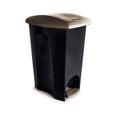 Lixeira Ecoblack Com Pedal 50 Lts Preto e Tampa Cinza