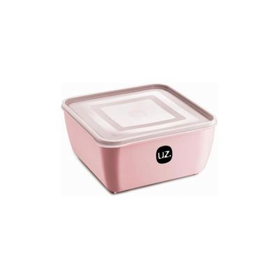 Pote Multiuso Quadrado UZ Premium 2,5L Rosa - Organização e Durabilidade