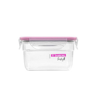 Pote Plástico Sanremo 537ml Com Travas Coral Pote Plástico Sanremo 537ml Com Travas Coral