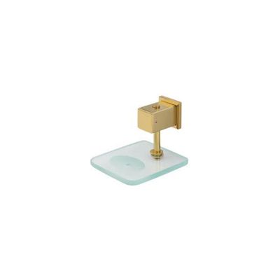 Saboneteira Rainha Square Gold Inox de Parede Semi Luxo Dourada