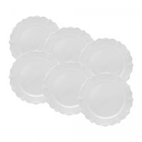 Conjunto De Pratos Para Sobremesa Fancy Branco 27cm 6 Peças Wolff
