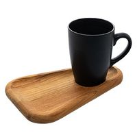 Caneca Com Pires Madeira Teca 350ml Wolff