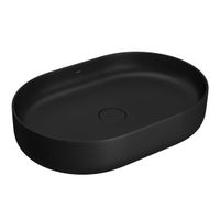 Cuba Apoio Deca Slim Oval Mesa 60cm Preto Ébano Fosco