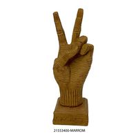 Escultura de Resina Mão Vitória Marrom - 22,5cm | Entre Casa