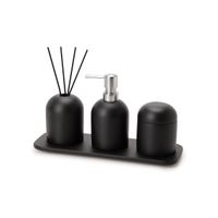 Kit de Acessórios para Banheiro Cimento Preto 4 Peças – Mart