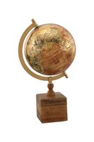 Globo Decorativo de Plástico com Base de Madeira Caramelo 15x22cm - Entre Casa