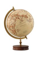 Globo Plástico com Base de Madeira Bege – 15x25cm | Entre Casa