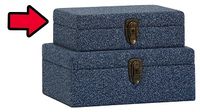 Caixa Decorativa Retangular com Detalhe em Lã Azul – 35x24cm | Entre Casa