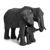 Escultura Polirresina Elefante Grande Preto - Mart