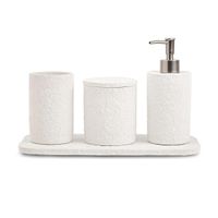 Kit de Acessórios para Banheiro Cimento Off White 4 Peças – Mart
