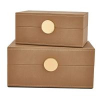 Caixa Decorativa E Organizadora Mdf Com Revestimento Pu Pequena Caqui