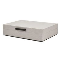 Caixa Mdf Com Revestimento Linho Off White - Mart