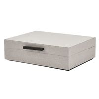 Caixa Mdf Com Revestimento Linho Off White - Mart