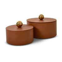 Pote Mdf Com Revestimento Pu Pequeno Caramelo - Mart
