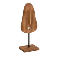 Escultura Polirresina Face Marrom - Mart