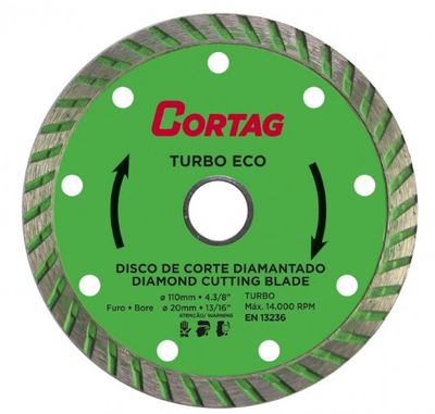 DISCO DE CORTE DIAMANTADO TURBO ECO CORTAG