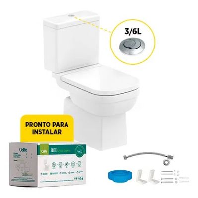 KIT ELITE: BACIA COM CAIXA ACOPLADA E ITENS DE INSTALAÇÃO, CELITE