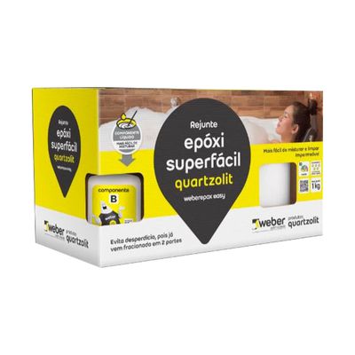 REJUNTE EPOXI SUPERFACIL BRANCO 1KG CX 4KG, QUARTZOLIT REJUNTE EPOXI SUPERFACIL BRANCO 1KG CX 4KG, QUARTZOLIT