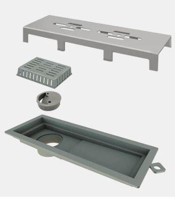 RALO LINEAR TINY PVC 25CM ACAB. INOX ESCOVADO VAZADO, ELLEVE