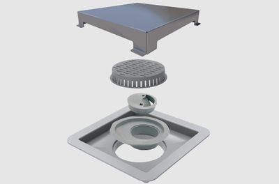RALO LINEAR SQUARE TAMPA INOX 15X15 CM, ELLEVE