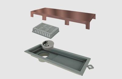 RALO LINEAR TINY PVC 25CM ACAB. INOX ROSE GOLD, ELLEVE