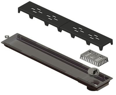 RALO LINEAR PVC SECO 50CM, ACABAMENTO PRETO VAZADO, NOVII