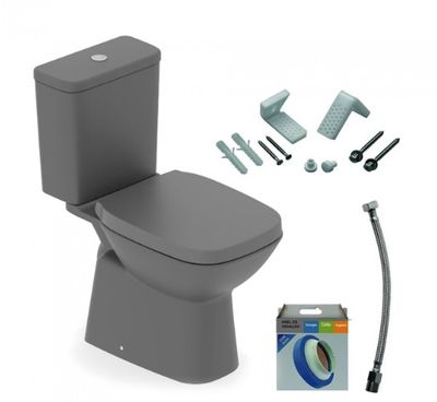 VASO SANITÁRIO DEBBA CLASSIC ONIX C/ASSENTO E CAIXA ACOPLADA, ROCA