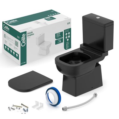 KIT ELITE: BACIA COM CAIXA ACOPLADA E ITENS DE INSTALAÇÃO, CELITE