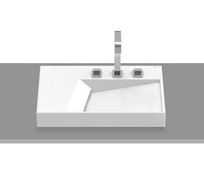CUBA SOBREPOR 600X420X70 GEOMETRIC BRANCO, ROCA