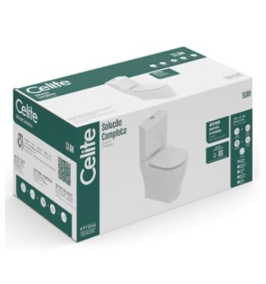 BACIA COM CAIXA ACOPLADA E ITENS DE INSTALAÇÃO, CELITE