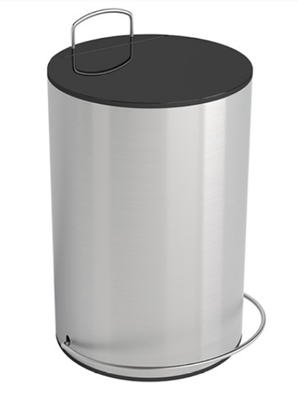 LIXEIRA INOX MULTIUSO REDONDA C/PEDAL PRETA 5L, GHELPLUS