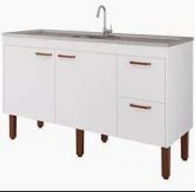 BALCÃO COZINHA SLIM 1,14, BRANCO, MGM