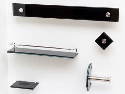 KIT LUXO RETANGULAR DE VIDRO PRETO VILDREX