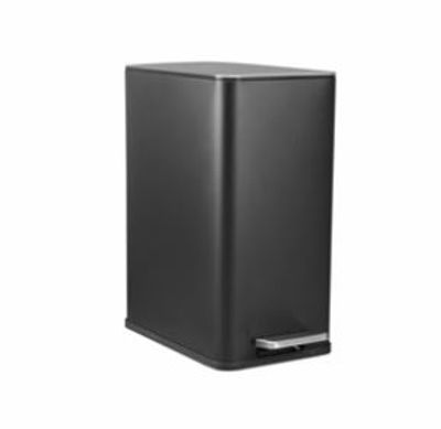 LIXEIRA RETANGULAR COM PEDAL PRETA 10L