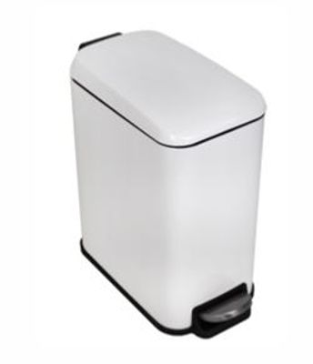 LIXEIRA RETANGULAR COM PEDAL BRANCA 05L