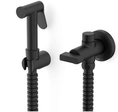 DUCHA HIGIENICA COM DERIVAÇÃO, LINHA FLOW, PRETO MATTE, CELITE