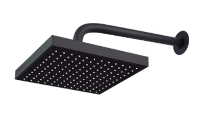CHUVEIRO ARTICULADO QUADRADO PRETO FOSCO LUXO 8