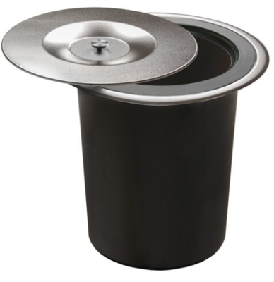 LIXEIRA REDONDO 05L TAMPA INOX EMBUTIR LK 20504