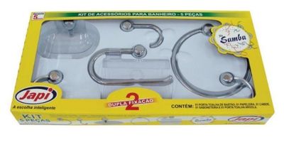 KIT ACESSÓRIO SAMBA CROM 5 PEÇAS, JAPI