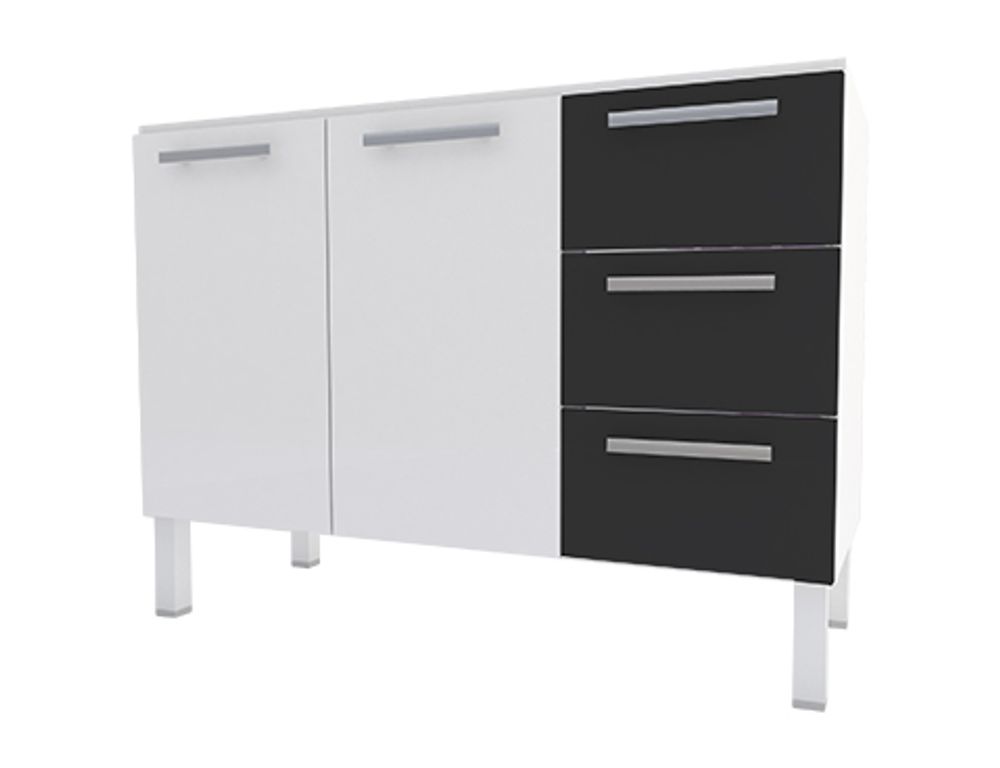 Gabinete de Aço Cozimax Vênus 1.20 metros Preto