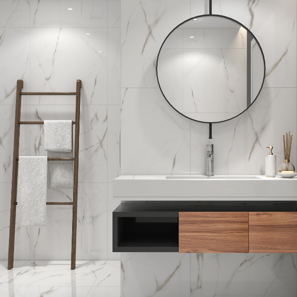 Porcelanato 72x72 AR72078 Calacata Gold Acetinado - Via Rosa