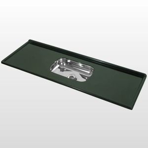 Pia Granito Sintético 120x54cm Cuba Inox Verde Romano - Decoralita